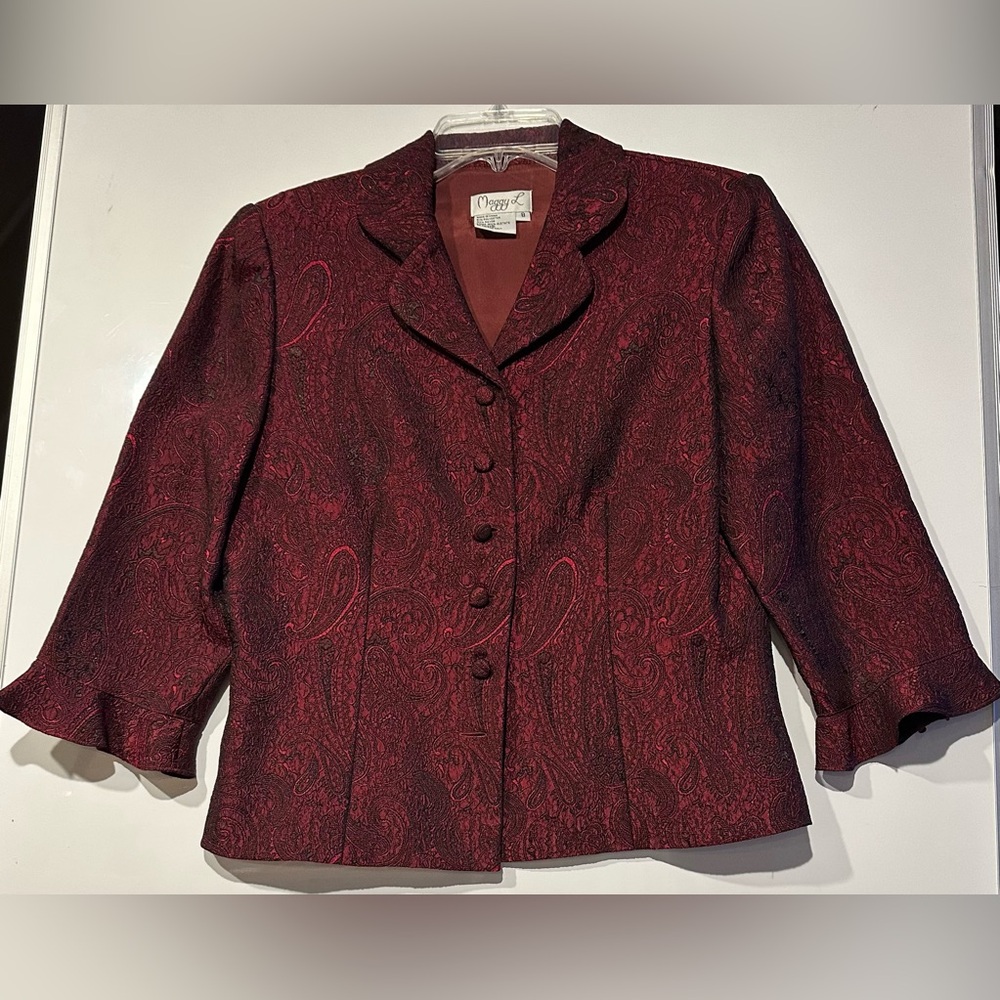 Vintage Maggy L Paisley Blazer - Size 8 - Red